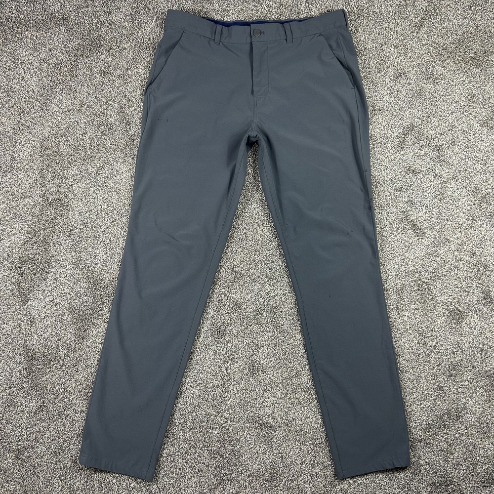 Mizzen + Main Performance Pants Mens 34x32‎ Grey Athleisure Tapered Work Stained